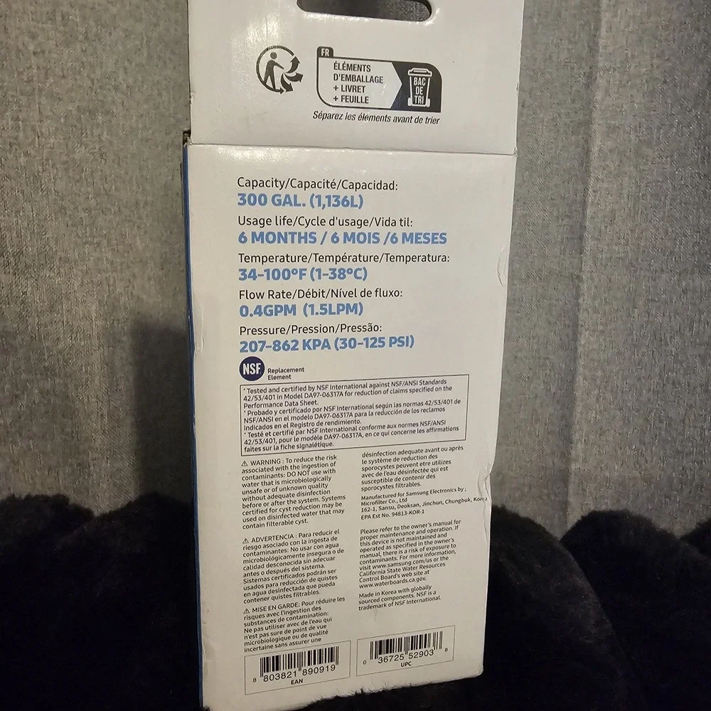 Samsung‎ Genuine Filter for Refrigerator Water and Ice DA29-00003G Carbon Block